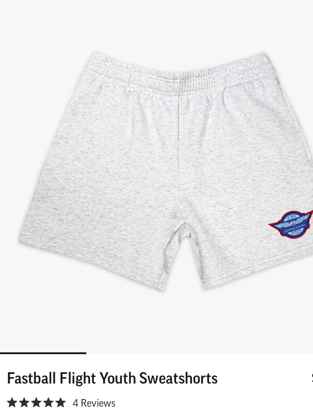Baseball lifestyle, youth Heather Gray Athletic Shorts with Patch Detail